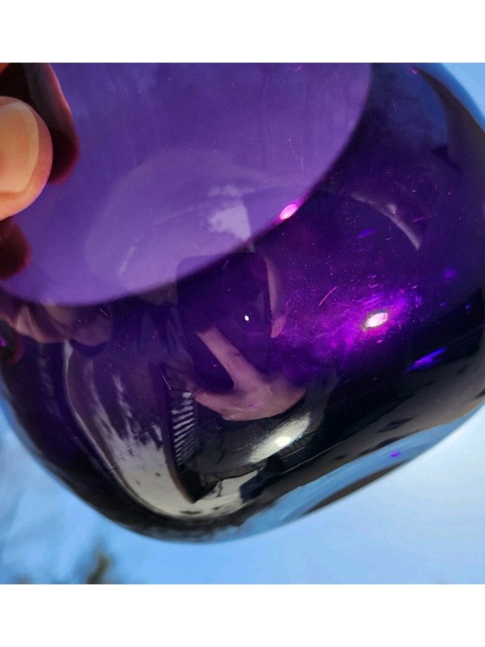 Antique Regency Amethyst Art Glass Purple Finger Bowl Rinser Polished Pontil - Picture 10 of 14
